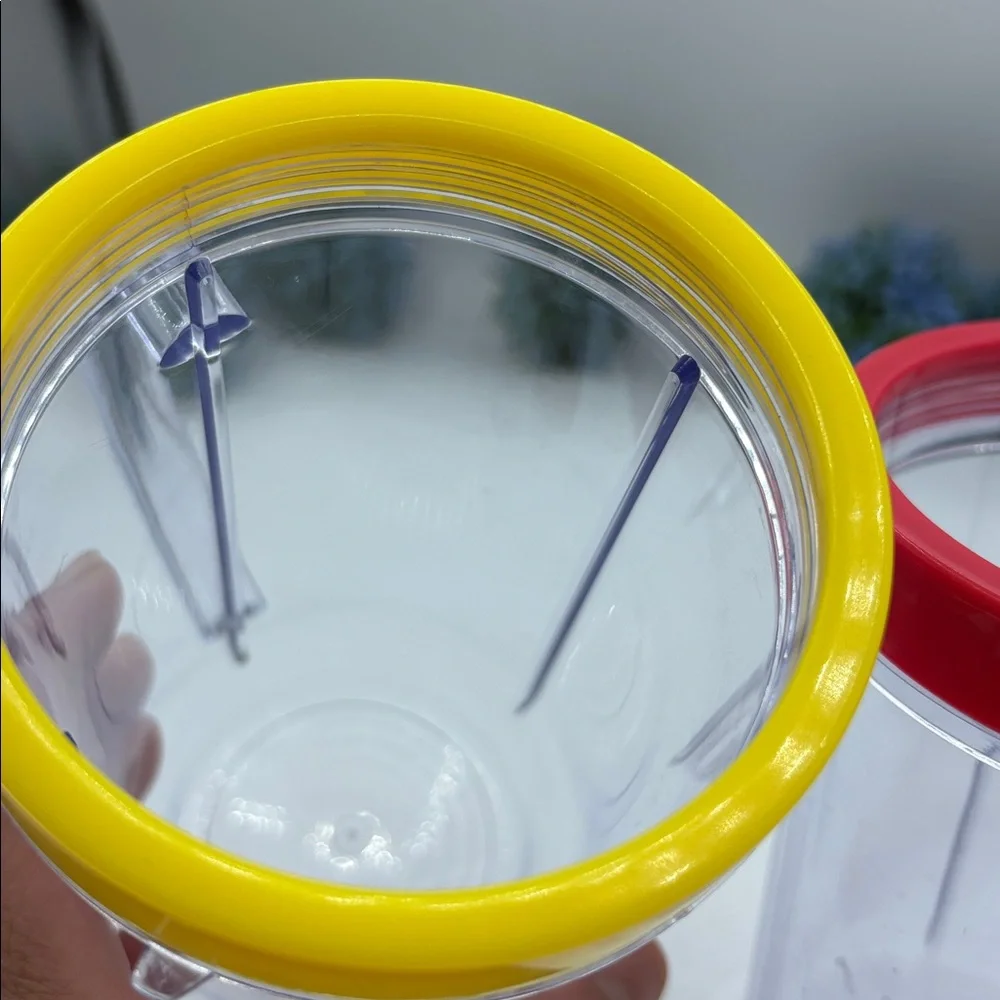 Magic Bullet Replacement Cups, Color Rim Rings Red,Yellow - Picture 6 of 9